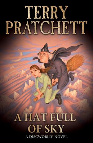Cover of the 2012 edition of A Hat Full of Sky, with art by Paul Kidby