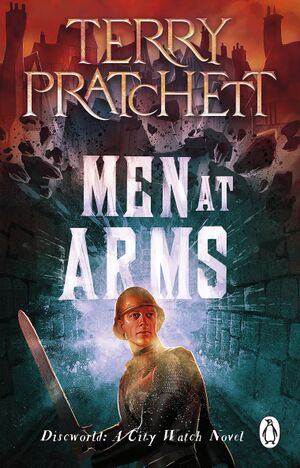 Cover of the 2023 Penguin edition of Men at Arms